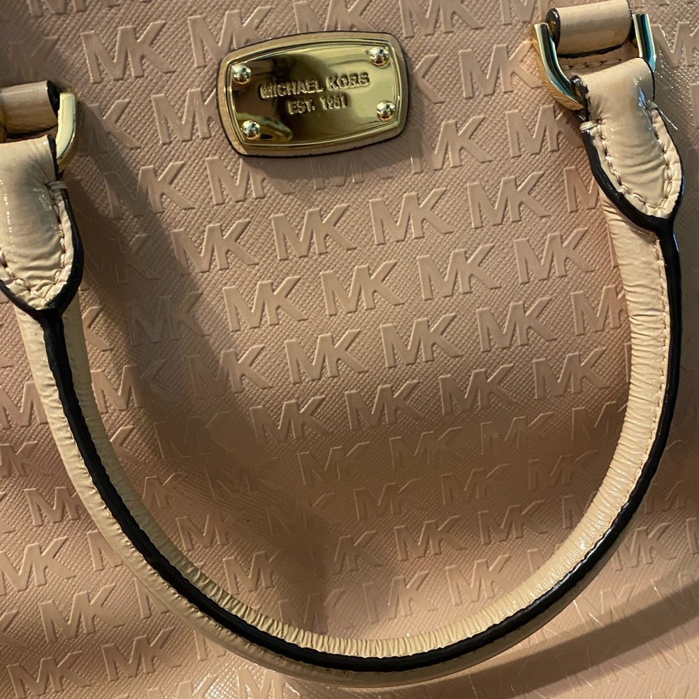 Light Pink/Beige MK Satchel Purse - Picture 2 of 12